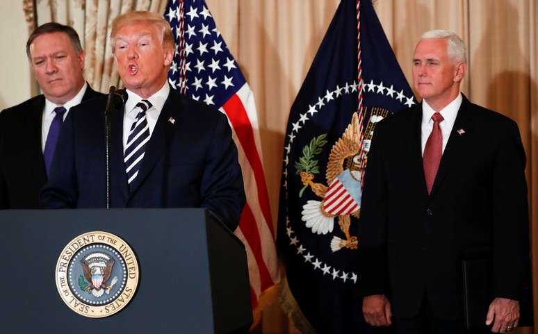 Trump fala em cerimônia com Pompeo e Pence
 2/5/2018    REUTERS/Jonathan Ernst