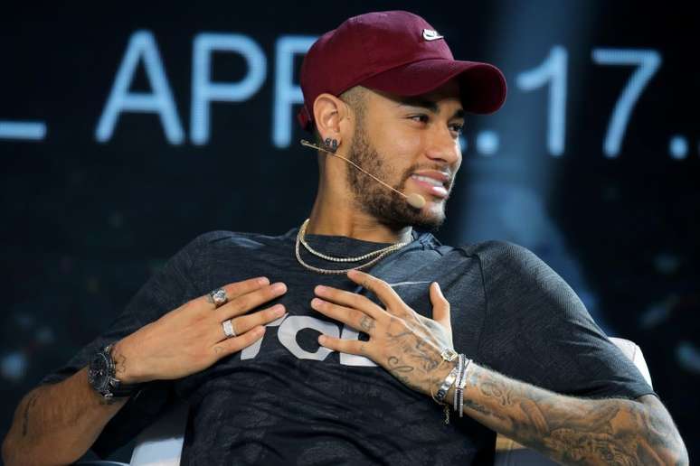 Neymar participa de evento em São Paulo
 17/4/2018    REUTERS/Paulo Whitaker 