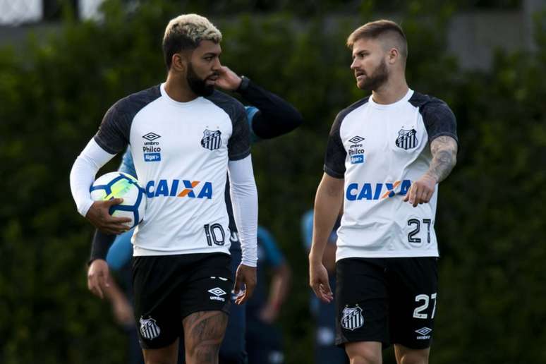 Gabigol e Sasha têm se revezado na função de ponta e de centroavante no time do Peixe (Foto: Ivan Storti/Santos)