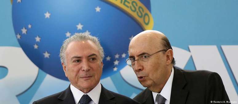 Temer e Meirelles, que foi ministro da Fazenda e presidente do BC, em foto de 2017