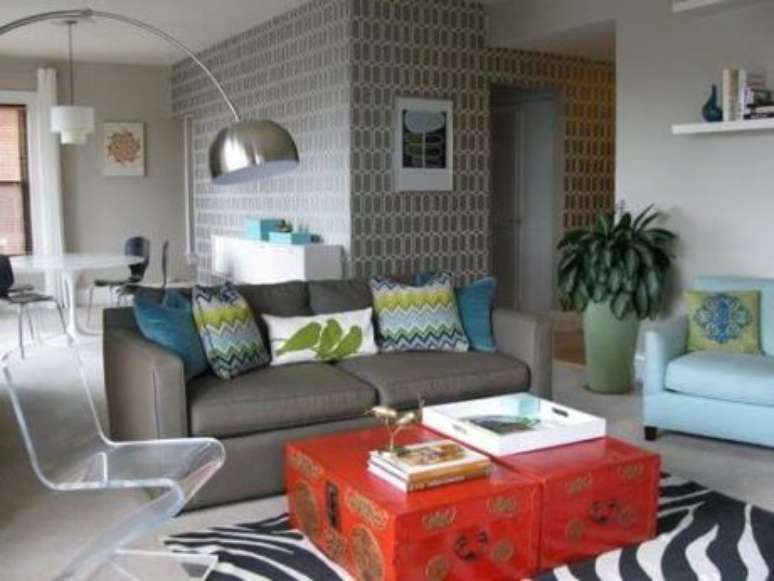 32- Modelo ba&uacute; estilo antiguidade para decora&ccedil;&atilde;o moderna, sofisticada e elegante.