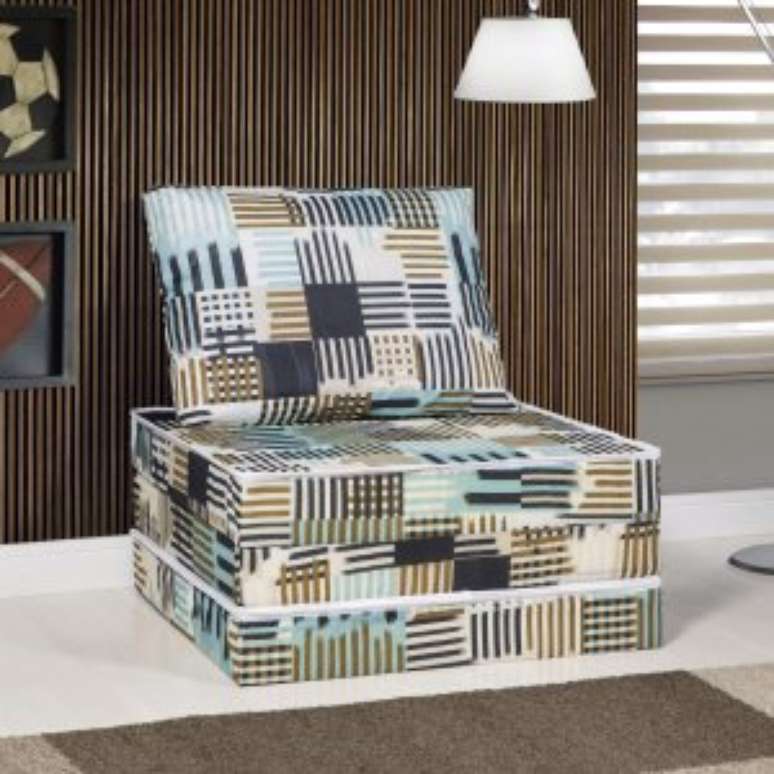 22- Puff ba&uacute; multiuso &eacute; uma solu&ccedil;&atilde;o simples, pr&aacute;tica e barata.