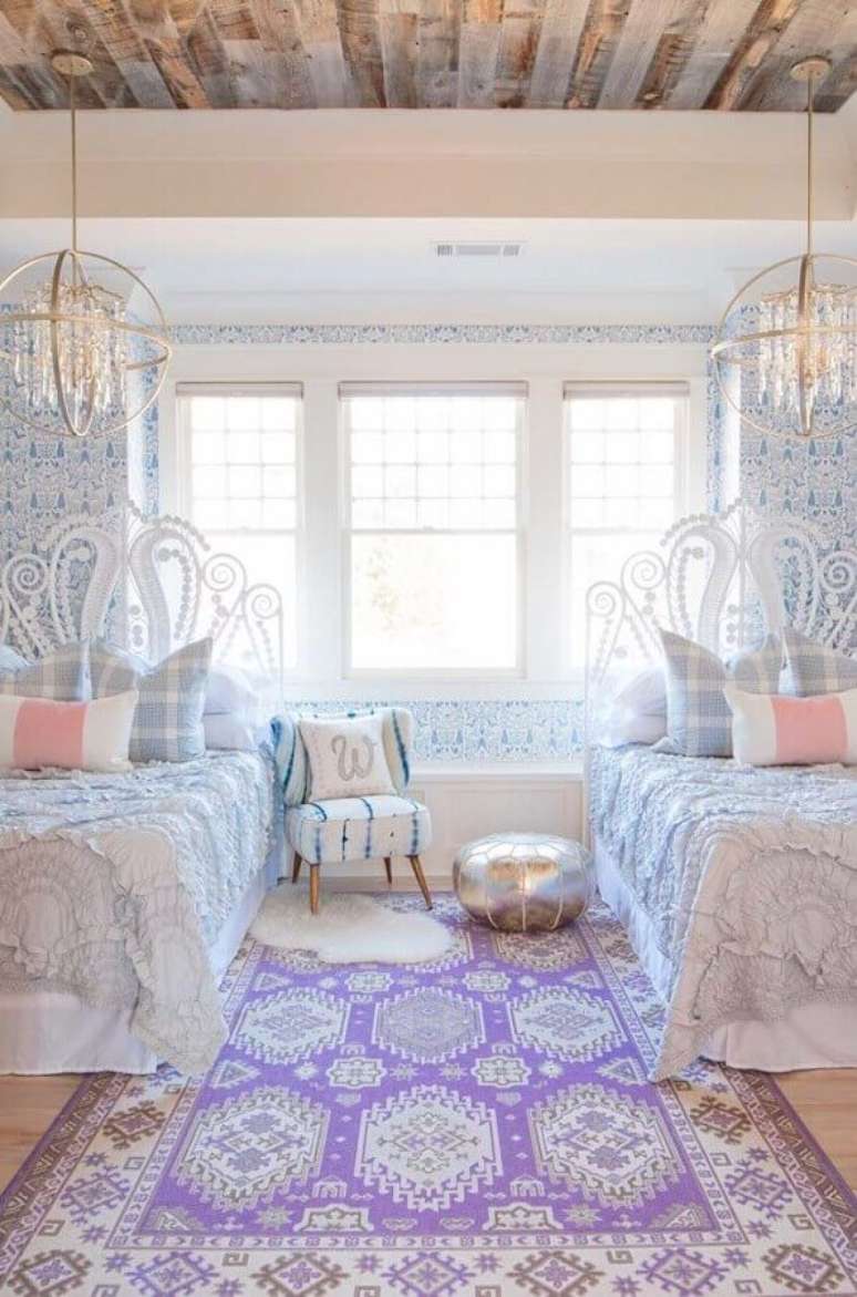 14. Quarto proven&ccedil;al com cores delicadas na decora&ccedil;&atilde;o