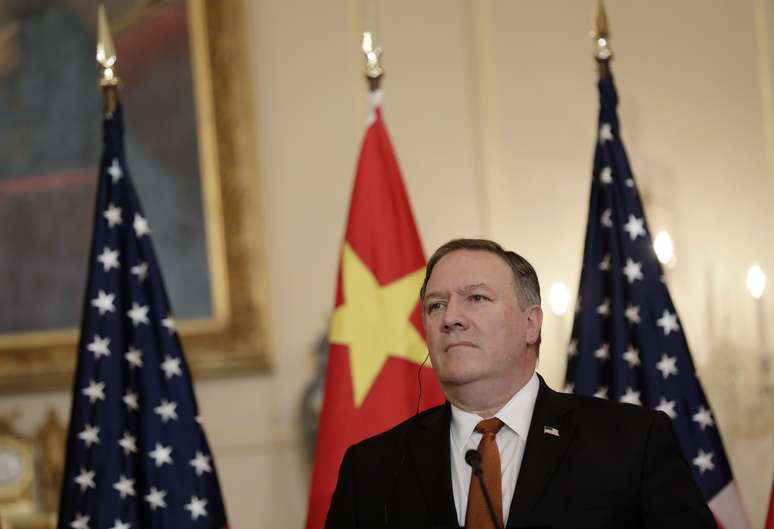 Pompeo durante entrevista em Washington
 23/5/2018    REUTERS/Yuri Gripas 