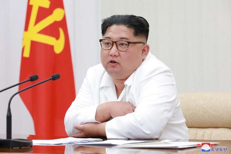 Kim Jong Un durante evento em Pyongyang
 18/5/2018    KCNA/via REUTERS 