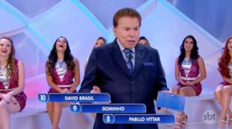 O apresentador Silvio Santos durante o polêmico momento.