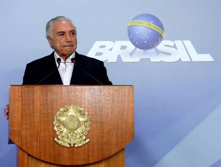 Presidente Michel Temer durante pronunciamento em Brasília 27/05/2018 REUTERS/Ueslei Marcelino   