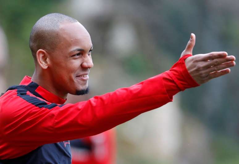 Fabinho em treino do Monaco 
 29/3/2018    REUTERS/Eric Gaillard 