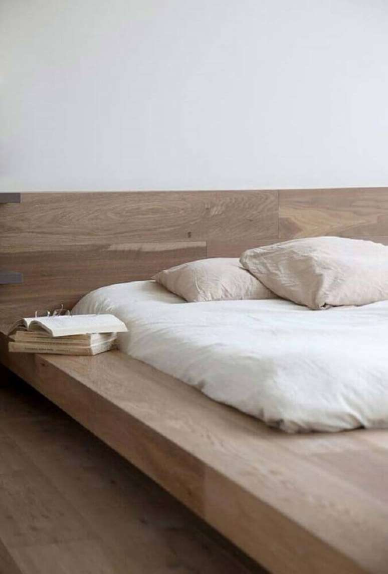 14. É bem comum encontrar cama estilo japonesa com a base toda feita em madeira