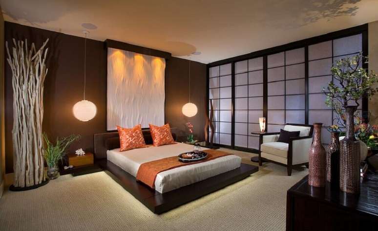 6. Decoração com cama de casal japonesa