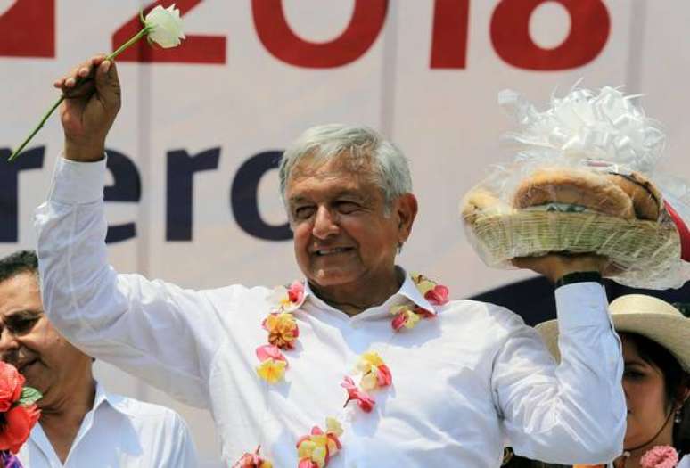 Andrés López Obrador em campanha eleitoral no México