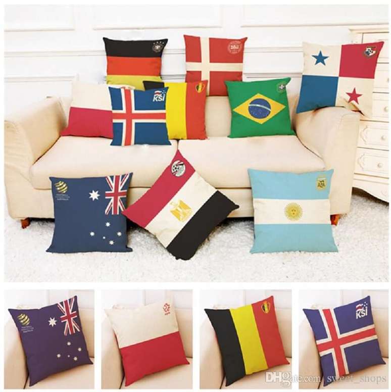 Decora&ccedil;&atilde;o da copa do mundo &ndash; almofadas