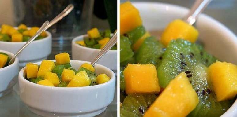 decora&ccedil;&atilde;o de copa do mundo &ndash; salada de fruta verde e amarela
