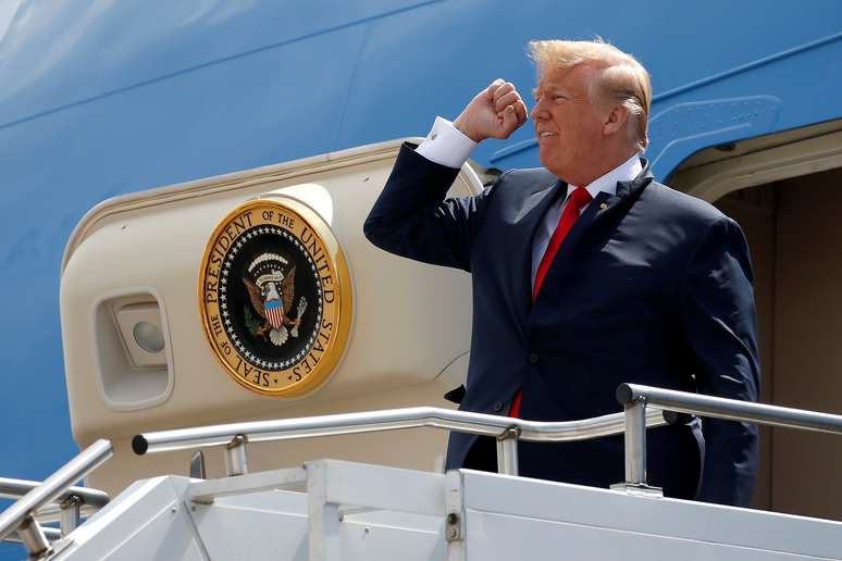  Trump, ao chegar a Dallas, Texas 31/5/2018  REUTERS/Joshua Roberts 