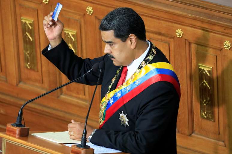 Presidente da Venezuela, Nicolás Maduro, em Caracas, Venezuela