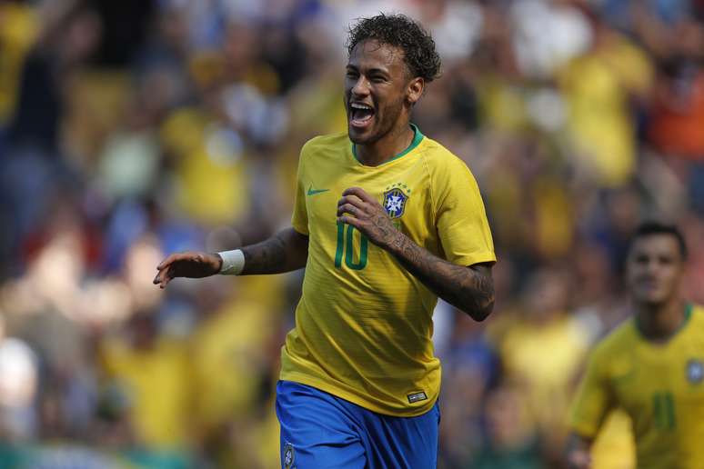 Neymar durante jogo amistoso entre Brasil x Croacia realizado no estadio de Anfield, em Liverpool