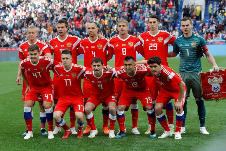 Seleção da Rússia 05/06/2018  REUTERS/Sergei Karpukhin