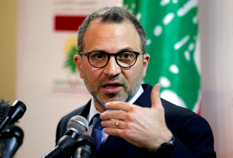 Ministro das Relações Exteriores do Líbano, Gebran Bassil, durante entrevista coletiva em Beirute
04/06/2018 REUTERS/Mohamed Azakir