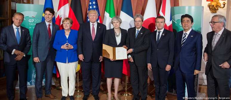 Líderes do G7 em reunião na Itália: Trump foi classificado pela mídia dos EUA como "participante marginal" do encontro