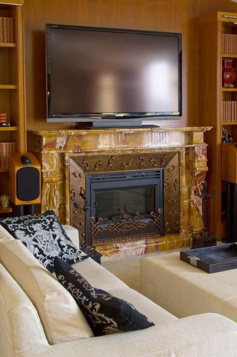 20. Alguns tipos de lareiras ficam lindas com o estilo de decora&ccedil;&atilde;o proven&ccedil;al