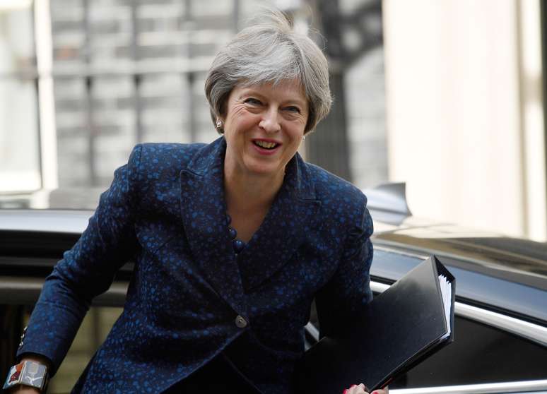 Primeira-ministra brit&acirc;nica, Theresa May, em Londres
06/06/2018 REUTERS/Toby Melville