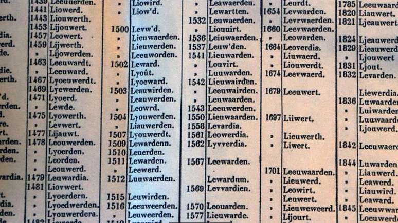 H&aacute; mais de 200 varia&ccedil;&otilde;es do nome 'Leeuwarden' que datam do s&eacute;culo 11