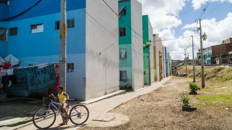 O conjunto habitacional onde Rosa mora no Recife, no bairro Linha do Tiro; antes ela vivia com a fam&iacute;lia em favela que