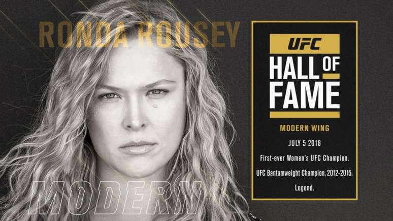 Ronda Rousey, ex-campeã, será a primeira mulher a entrar no Hall da Fama do Ultimate (Foto: Divulgação / UFC)