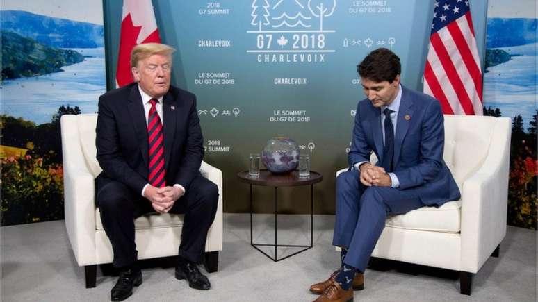 Trump e Trudeau se encontraram na sexta-feira em La Malbaie, no Canadá