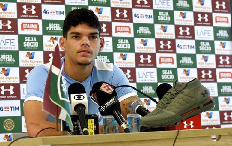 Ayrton Lucas durante coletiva no CT (MAILSON SANTANA/FLUMINENSE FC.)