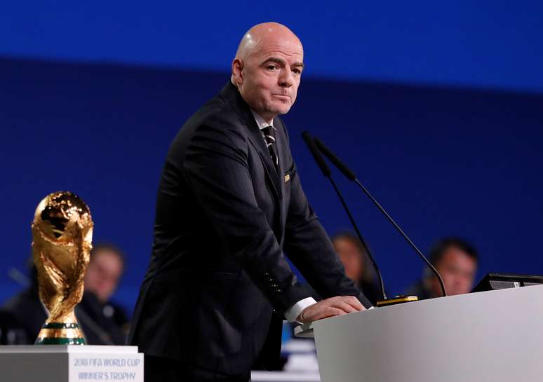 Presidente da Fifa, Gianni Infantino, durante congresso da entidade em Moscou
13/06/2018 REUTERS/Sergei Karpukhin
