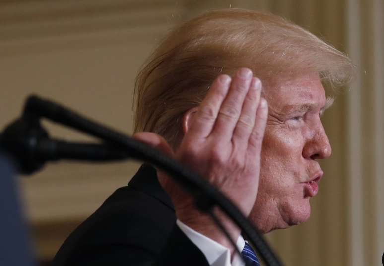 Presidente dos EUA, Donald Trump, em coletiva de imprensa em Washington, EUA
03/04/2018
REUTERS/Kevin Lamarque 