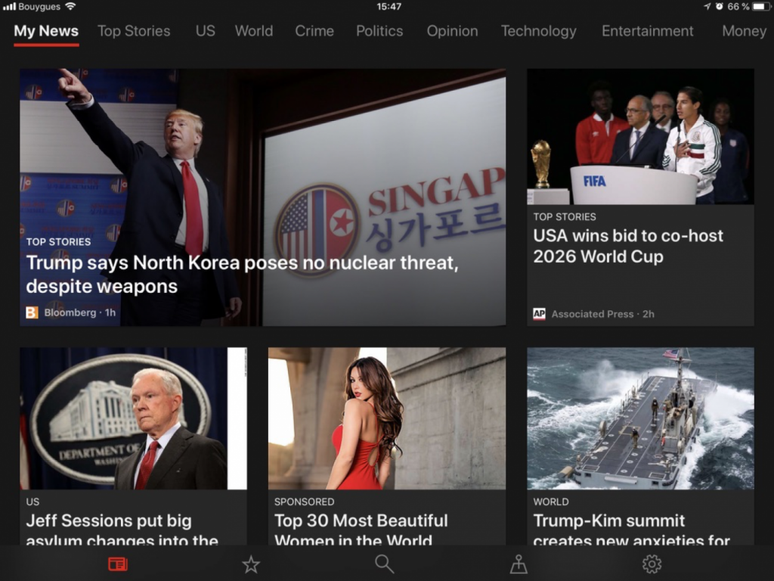 Beta do Microsoft News rodando em um iPad (Imagem: On MSFT)