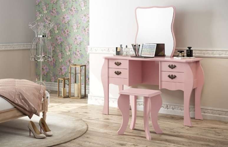 21 -H&aacute; v&aacute;rios tipos de penteadeiras modernas para quarto de menina.