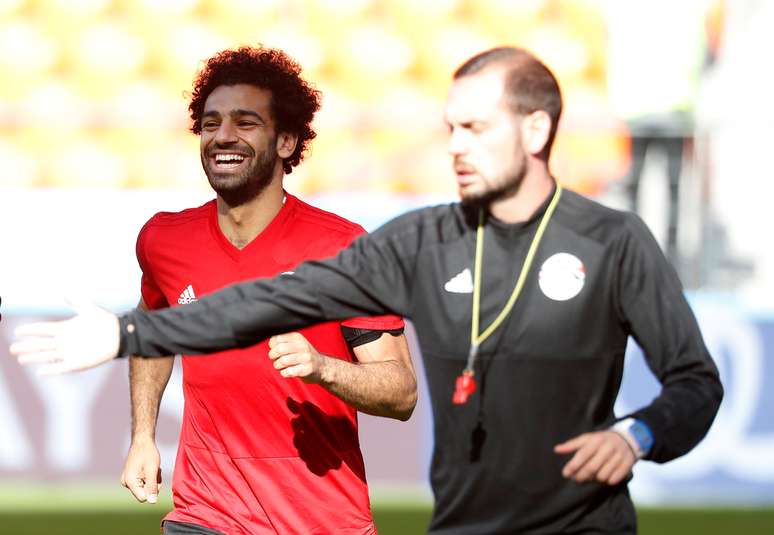 Atacante egípcio Mohamed Salah durante treino da seleção do Egito em Ekaterinburgo 14/06/2018  REUTERS/Damir Sagolj