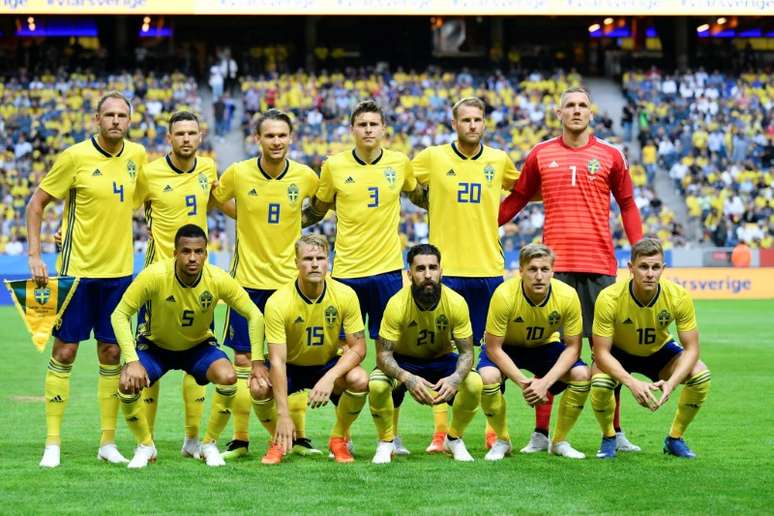 Sele&ccedil;&atilde;o da Su&eacute;cia posa para foto antes de amistoso contra a Dinamarca em Estocolmo
02/06/2018 TT News Agency/Bjorn Larsson Rosvall via REUTERS