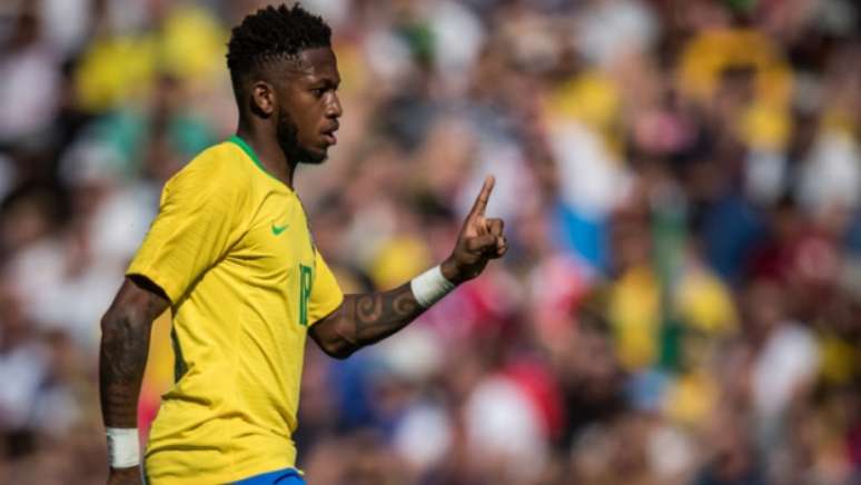 Fred com a camisa da Seleção Brasileira