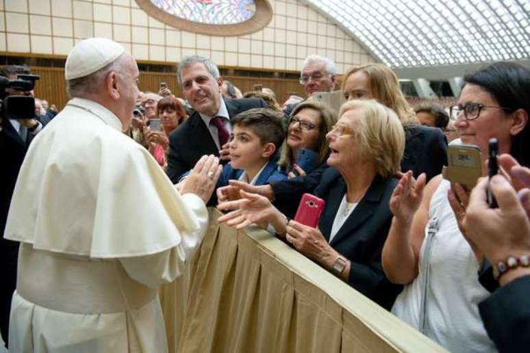 Papa durante uma audiência com a Federação Mestres do Trabalho da Itália, no Vaticano