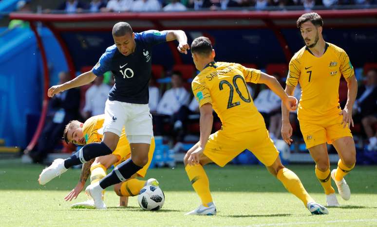 Mbappé em ação contra a Austrália