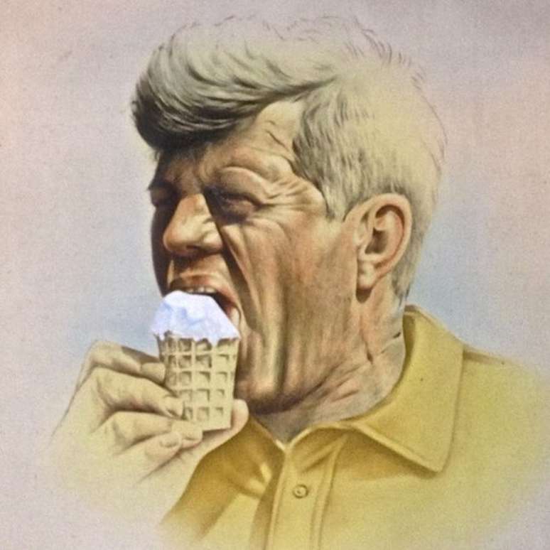 Inspirada por uma fotografia do presidente americano John F. Kennedy feita por Cecil Stoughton, essa obra de autor an&ocirc;nimo &eacute; descrita como 'a imagem mais repugnante de um dos l&iacute;deres mais fotog&ecirc;nicos que o mundo j&aacute; conheceu'