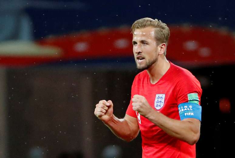 Harry Kane comemora gol da Inglaterra contra a Tunísia 
 18/6/2018          REUTERS/Jorge Silva