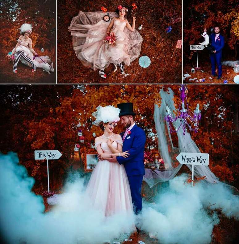 Alice no País das Maravilhas é um tema muito escolhido para decoração de casamento