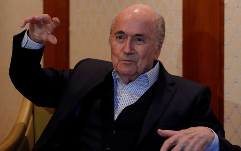 Blatter durante entrevista &agrave; Reuters em Zurique
 10/4/2018    REUTERS/Arnd Wiegmann