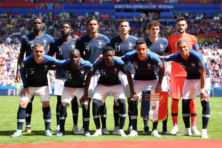 Seleção da França antes da estreia na Copa do Mundo de 2018