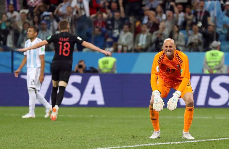 Caballero reage ao gol da Croácia