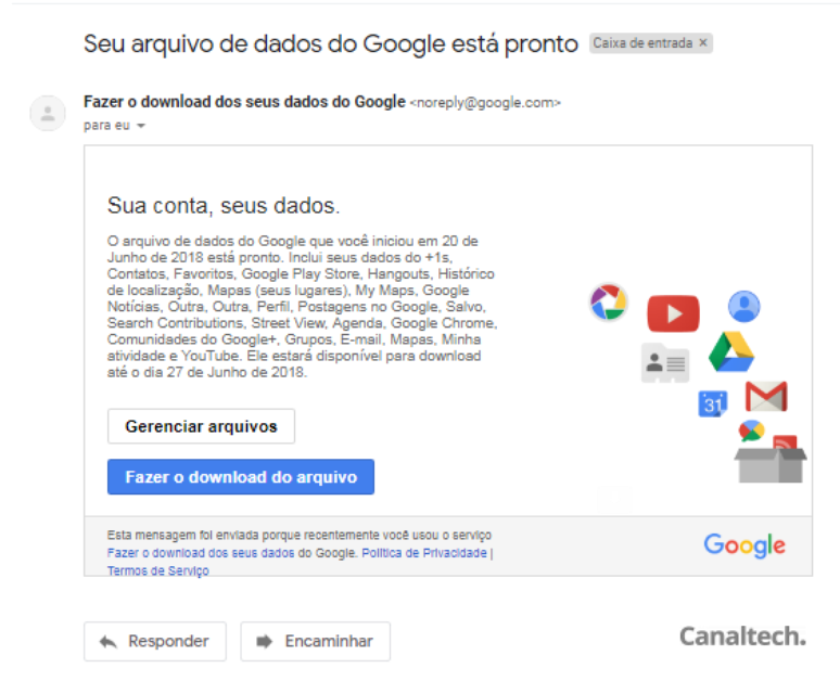 Aviso no e-mail que o conteúdo está pronto para ser acessado (Captura de Tela: Ares Saturno / Canaltech)