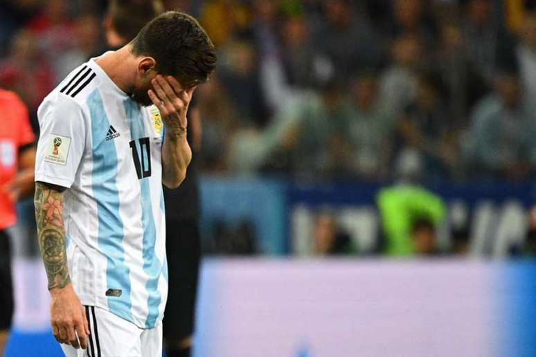 Messi lamenta a derrota para a Croácia - FOTO: AFP