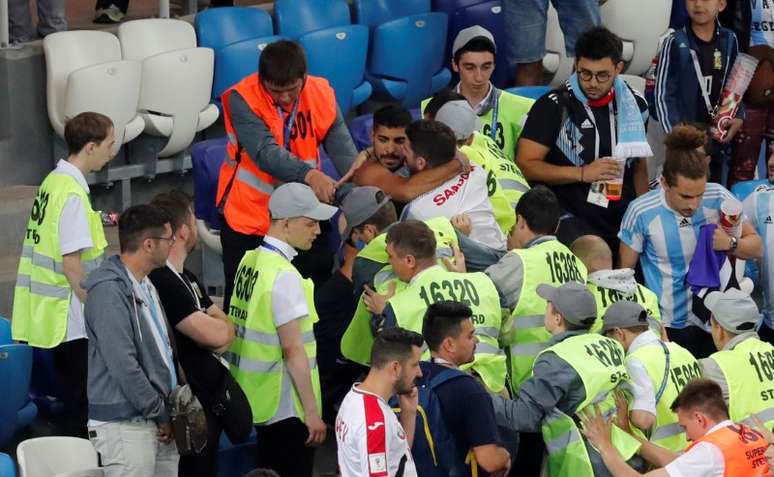 Torcidas em partida Croácia x Argentina em Nizhny Novgorod, Rússia