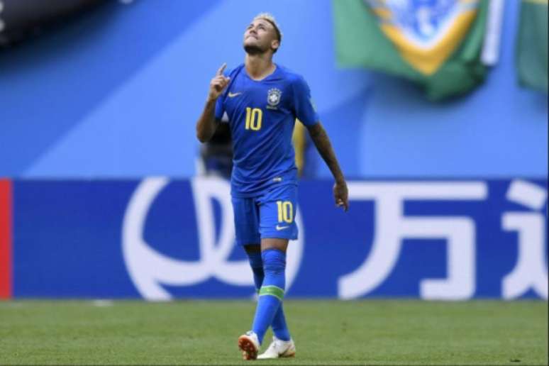 Neymar na comemoração do segundo gol do Brasil nesta sexta-feira (Foto: AFP)