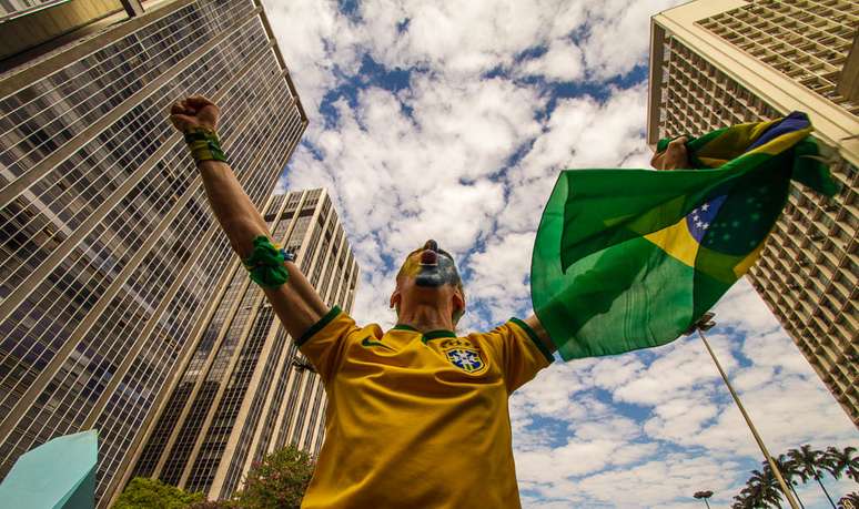 O grito que custou a sair. Demorou, mas os gols do Brasil sobre a Costa Rica foram bem celebrados pela torcida